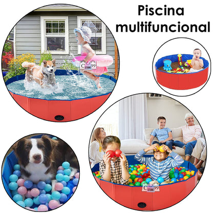 Piscina plegable para perros y mascotas 80 cm | Bañera portátil resistente