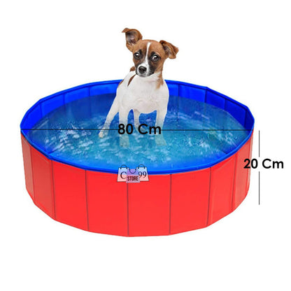Piscina plegable para perros y mascotas 80 cm | Bañera portátil resistente