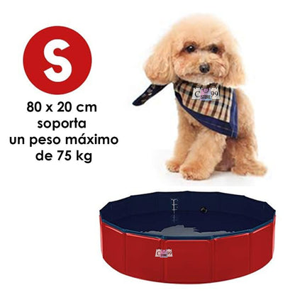 Piscina plegable para perros y mascotas 80 cm | Bañera portátil resistente
