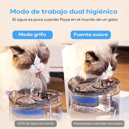 Fuente de Agua para Mascotas Automática + Cepillo Removedor de Pelo | Bebedero para Perros y Gatos con Filtro Silencioso