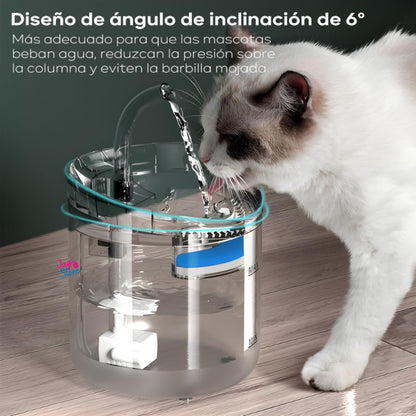 Fuente de Agua para Mascotas Automática + Cepillo Removedor de Pelo | Bebedero para Perros y Gatos con Filtro Silencioso